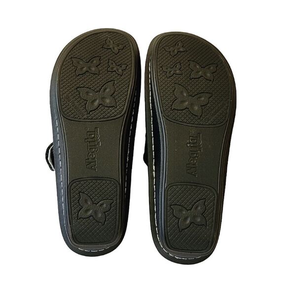 Alegria By PG Lite Karmen Pewter Wavy Leather Platform Slide Sandal Size EU 40 - Picture 6 of 9